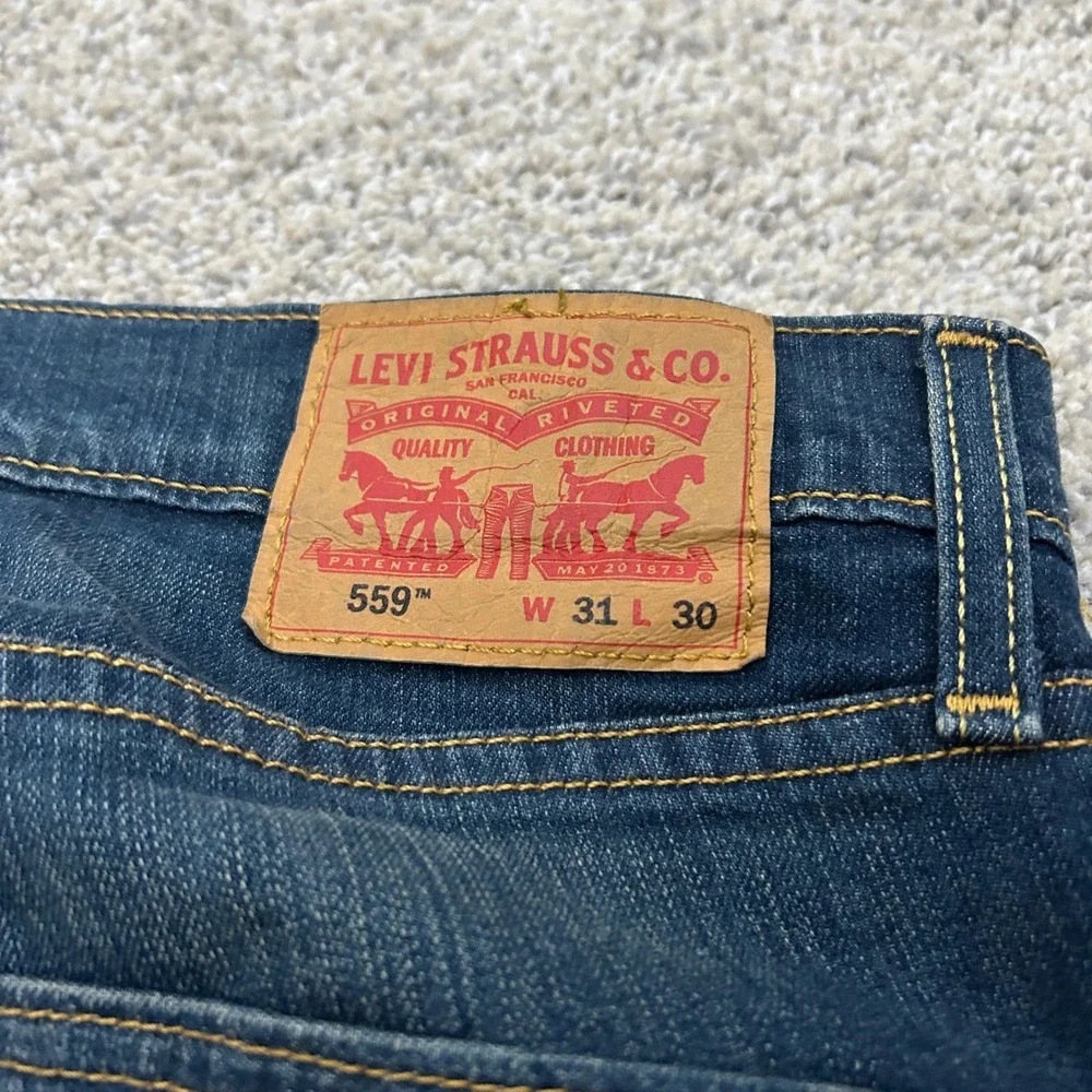 Levi's 559 Relaxed Straight Jeans 31x30 Blue Medium Wash Denim Mens‎